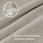 MIULEE 100% Blackout Linen Curtains 42 x 96 Inch Pebble Taupe 2 Panels | - Image 3