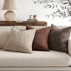 MIULEE Chenille Textured Throw Pillow Covers Terracotta 18x18 Set of 2 | Slubby - Image 5