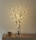 LITBLOOM Lighted Brown Willow Branches 32IN 100 LED with Timer Battery Operated, Tree Branch with Warm White Lights for Holiday Christmas Decoration Indoor Outdoor Use