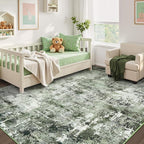 Rugflix 4x6 Area Rugs for Living Room, Washable Dark Green Large Rug | Machine - Image 8