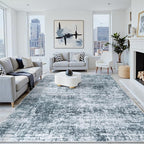 8x10 Area Rug for Living Room Bedroom: Non-Slip Modern Light Slate Blue | by Oriannal
