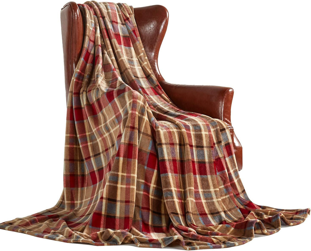 MERRYLIFE Throw Blanket Plaid | Ultra-Plush Soft Colorful Oversized | Decorative Couch Travel Blanket | Queen Size(90" 90", Love Urban)