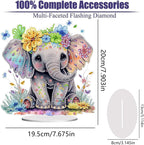 Diamond Painting Kits for Adults Beginners, 5D Full Drill Elephant Crystal Art Desktop Ornament, DIY Single Sided Home Office Desk Decor, Creative Craft Gift Set with Tools