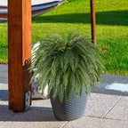 Single Silky 50" Artificial Fern Plant, Large Fake Fern with 100Fronds, Realistic Faux Boston Fern Bush for Outdoors & Indoor, Silk Greenery for Planter, Garden, Office, Home Décor