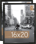 MCS Trendsetter 16x20 Poster Frame Black High-Gloss, Vertical & Horizontal Wall Hanging Large Picture Frame for Photos, Posters & Art Prints (1-Pack)