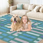 cotiled Boho 10x14 Area Rug for Living Room: Large Moroccan Washable Rug | - Image 9