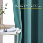 NICETOWN Sea Teal Blackout Doorway Curtains 80 inch Length 2 Panels, Grommet - Image 5