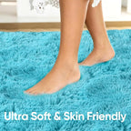 Noahas 4'x5'3'' Blue Fluffy Soft Area Rug Non-Slip - Image 5