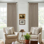 Deep Flax Linen Pinch Pleated 100% Blackout 92 Inch Curtains 2 Panels | Greige - Image 8