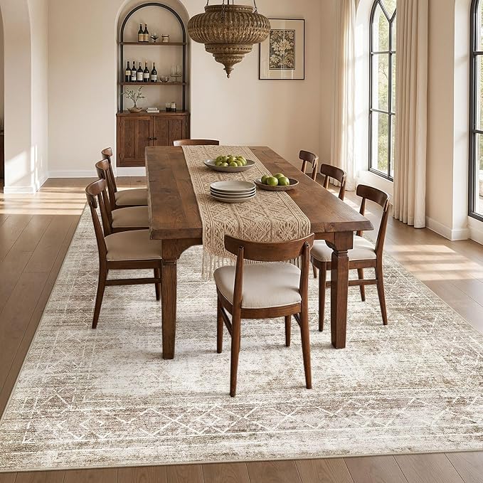cotiled Boho 9x12 Area Rug for Living Room: Large Moroccan Washable Rug | Solve - Image 6