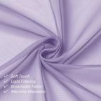 Lavender Sheer Kitchen Curtains 54 Inch Length 2 Panels, Double Rod Pockets - Image 8