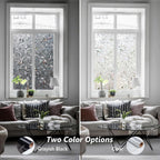 Kromapolis Window Film, Window Privacy Film Frosted, Vinyl Glass Covering, Stained Glass Decorative Film, Static Window Clings, Non-Adhesive (Grayish Black, 35.4 x 157.4 inch)