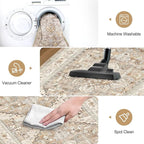 Yamaziot Washable Runner Rug, 3x6 Non-Slip Boho Vintage Hallway Kitchen Rug | - Image 5