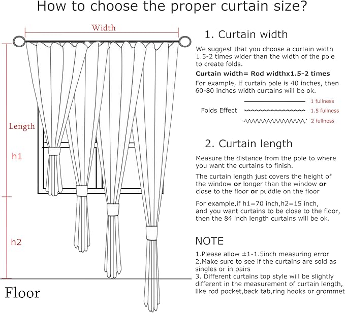 Vision Home Light Gray Pinch Pleated Full Blackout Curtains Linen Blended Room - Image 7