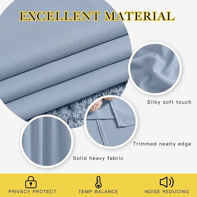 NICETOWN Blackout Curtains & Drapes 84 inch Long - Image 3