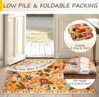 RELEANY Floral Washable Round 6ft Area Rug Yellow/Orange/Red | Flower Carpet - Image 4