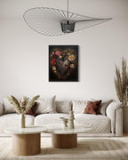 Gothic Heart Poster Art Print, Halloween Scary Vintage Wall Art Academia Spooky Painting Decoration for Horror Prints, Posters Bedroom Decor 89 (Gothic Heart, 11 x 14 inches, Black Frame)
