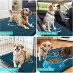 OLANLY Dog Door Mat for Muddy Paws 47x32, Paw Print Design Chenille Mud Mat | - Image 7