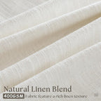 Natural Extra Wide Pinch Pleat 100 x 108 Inch Linen Curtains | Cream Ivory - Image 3
