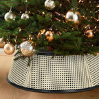 Metal Christmas Tree Collar, 28’’ D Christmas Decorative Base Cover for Christmas Tree, Tree Skirt, Tree Ring - Cream