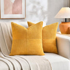 Fancy Homi 2 Packs Gold Yellow Samll Decorative Throw Pillow Covers 12x12 Inch - Image 5