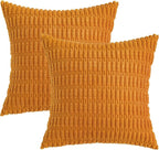 MIULEE Fall Decorative Throw Pillow Covers 18x18 Burnt Orange Pack of 2 | Soft - Image 6
