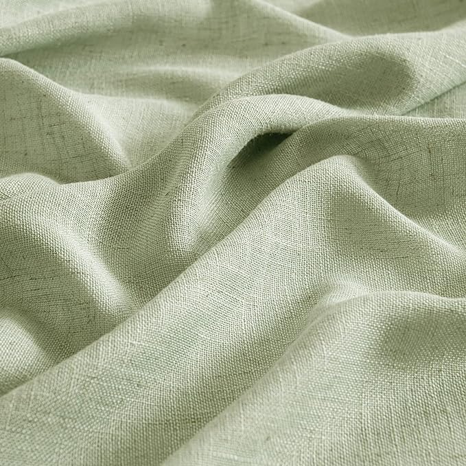 MIULEE Sage Green Linen Curtains 42x84 Inch Length 2 Panels - Image 4