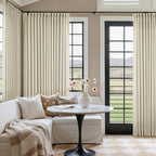 Extra Wide Pinch Pleat 100 x 102 Inch Linen Semi Sheer Curtains 1 Panel | - Image 7