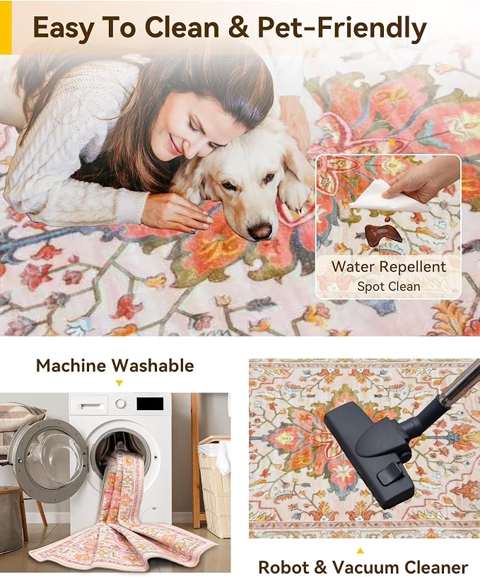 RELEANY Washable Area Rug, Runner 2'x10', Water Repellent, Pet Friendly - Image 4