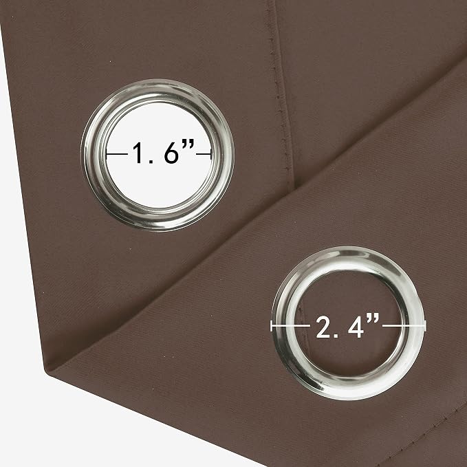 Chocolate Brown Thermal Blackout Curtains/52 x 54 Inch/Set of 2 Panels Room - Image 5