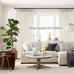 Topfinel 105 Inch Curtains 2 Panels Set, Two Packs Pinch Pleat Back Tab Linen - Image 6