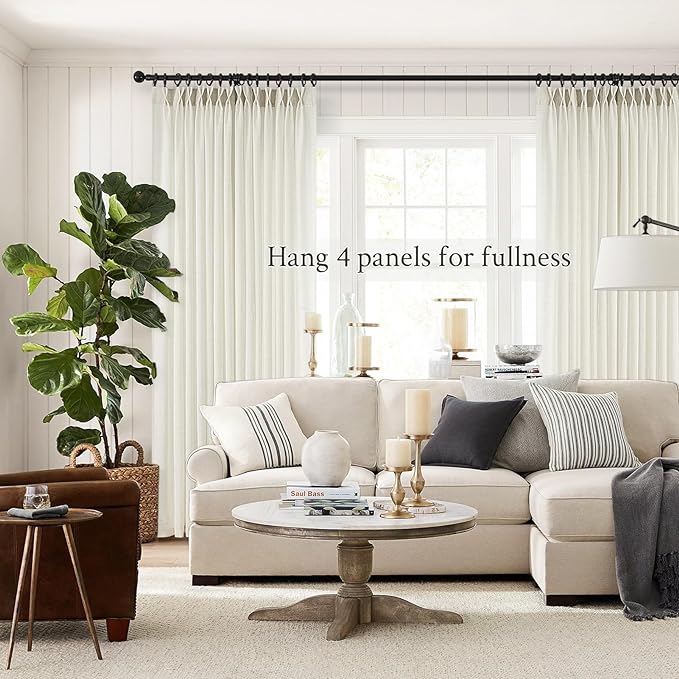 Topfinel Natural Pinch Pleated Linen Curtains 84 Inch Length 1 Panels - Image 6
