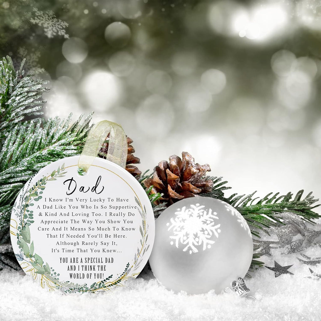 Dad Ornaments 2025 Father Ohday Best Dad Ever Gift Father Day Dournament Dad Christmas Ornament for Father from Son&Daughter Forever Ornament Father's Day Dad's Birthday (2.9"