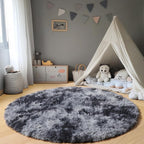 Tie-Dyed Dark Grey Round Area Rugs 5ft, Ultra Soft Bedroom Circle Rug - Image 6