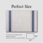 Placemats Set of 8 - Easy Clean Woven Vinyl Placemats for Dining Table, Indoor/Outdoor Place Mats, Washable PVC Table Mats（Blue Skyline）