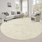 Round Area Rug Living Room: 6 ft Modern Washable Carpet Taupe | by FXRHLP