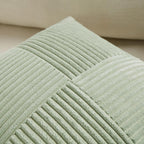 Fancy Homi 2 Packs Sage Green Decorative Throw Pillow Covers 22x22 Inch for Living Room Couch Bed Sofa, Farmhouse Boho Home Decor, Soft Corss Corduroy Patchwork Accent Square Cushion Case 55x55 cm