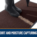 OLANLY 2-Pack Front Door Mats 47x23, Waterproof Heavy-Duty Doormats | Brown - Image 5