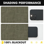 MIULEE 100% Blackout Linen Curtains 42 x 90 Inch Light Olive Green 2 Panels | - Image 7