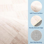 GarveeHome Beige Checkered Rug 5x7 Area Rugs Washable Checkerbroad 5x7 Rug | - Image 6
