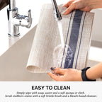 LEXMORE Placemats Set of 4 Vinyl/Plastic Woven Place Mats for Kitchen Table Indoor/Outdoor Washable Placemat Wipeable Dining Table Mats(Blue Skyline)