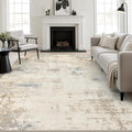 5x8 Area Rug Living Room: Modern Washable Soft Carpet Beige Brown | by FXRHLP