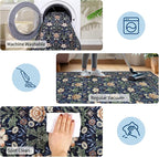 GarveeHome Green Washable Area Rug 5x7, Retro Floral Low Pile Non Slip Living - Image 6