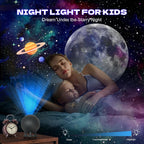 Galaxy Star Projector Night Light, 12 Film Discs, Ultra HD Projection, Whisper-Quiet, USB Powered, Auto Shut-Off