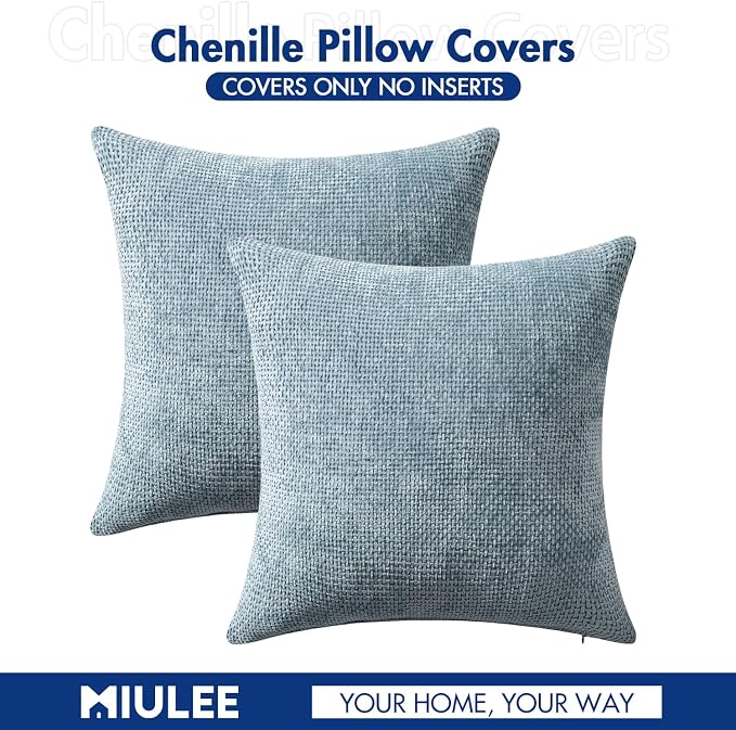 MIULEE Decorative Couch Throw Pillow Covers 22x22 Inch Coastal Blue 2 Pack | - Image 7