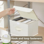 Storage Boxes, Collapsible Storage Bins with Lids, Cotton and linen cloth Storage Baskets with Handle, for Books, Closet, Bedroom, Home, 10.2x7.9x6.7 in, Beige