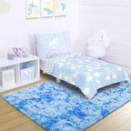 3x5 Tie-Dyed Blue Fluffy Soft Area Rug Non-Slip - Image 3