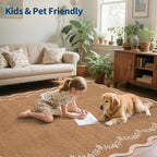GarveeHome 3x5 Scalloped Washable Area Rug Non Slip Bedroom Entryway Rug | Soft - Image 7