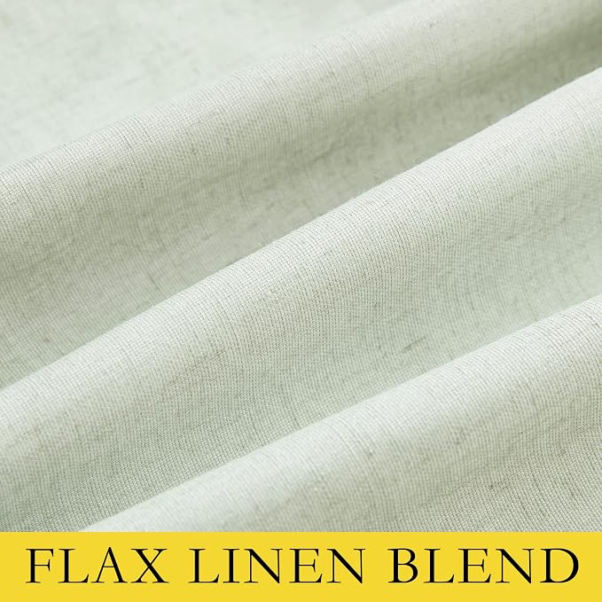 NICETOWN Light Green Blackout Linen Curtains 95" Long, Rod Pocket Back Tab Full - Image 8