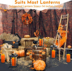 NURADA 8" x 4" Large Outdoor Flameless Candles - Waterproof LED Pillar Flickering Candle Battery Operated with Timer Remote for Patio Porch Lanterns Halloween Thanksgiving Fall Decor - 2 Pack Orange
